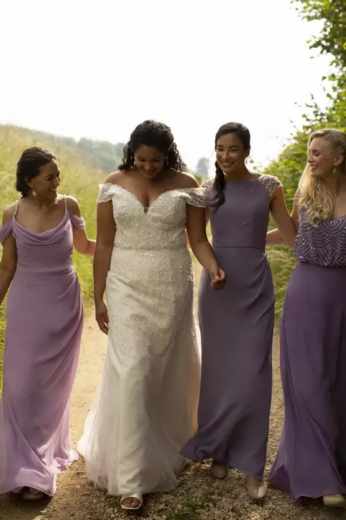 M489 Floaty Boho Bridesmaids Dress with Sequins True